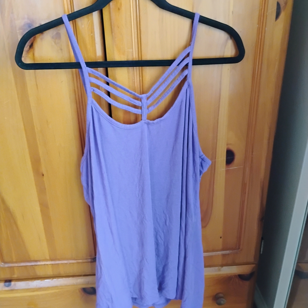 Ashley Stewart Lilac Strappy Back Tank Top